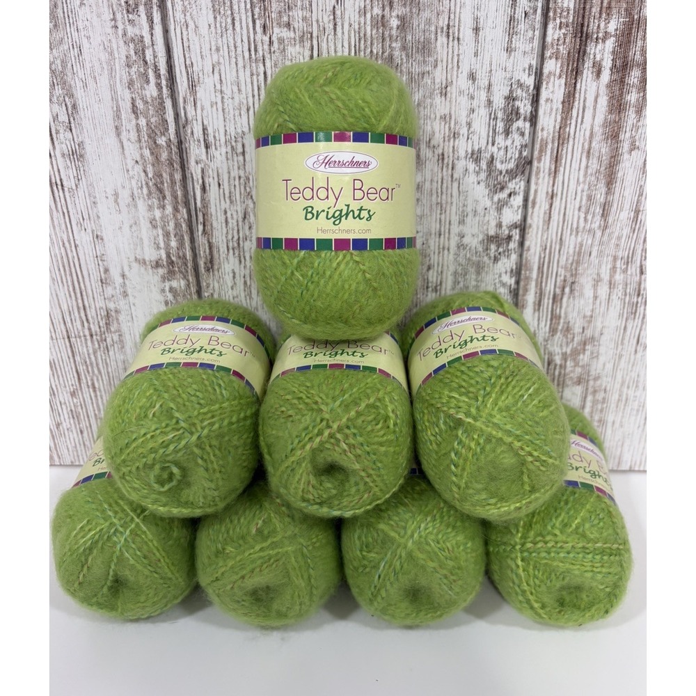 HERRSCHNERS Lot of 8 Teddy Bear Brights Yarn Bloom Green #1003 NEW